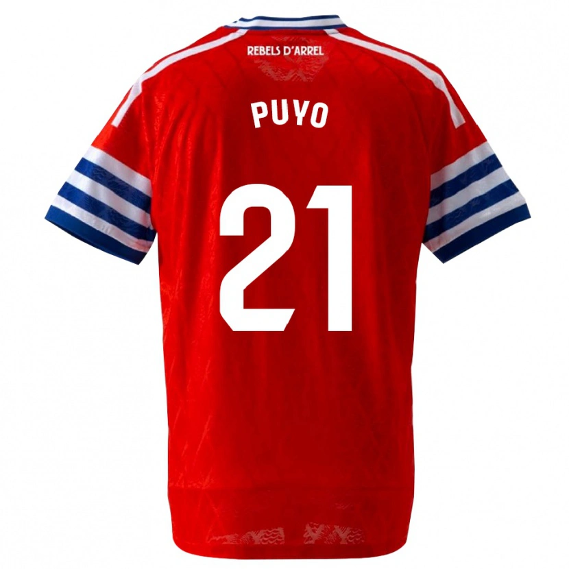Danxen Bambino Maglia Samuel Puyo #21 Blu Reale Rosso Kit Gara Away 2026/27 Maglietta