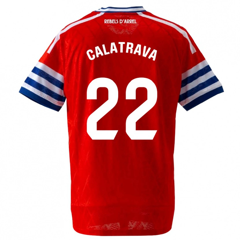 Danxen Bambino Maglia Álex Calatrava #22 Blu Reale Rosso Kit Gara Away 2026/27 Maglietta