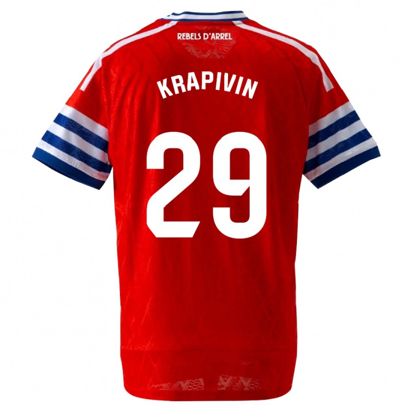 Danxen Bambino Maglia Yegor Krapivin #29 Blu Reale Rosso Kit Gara Away 2026/27 Maglietta