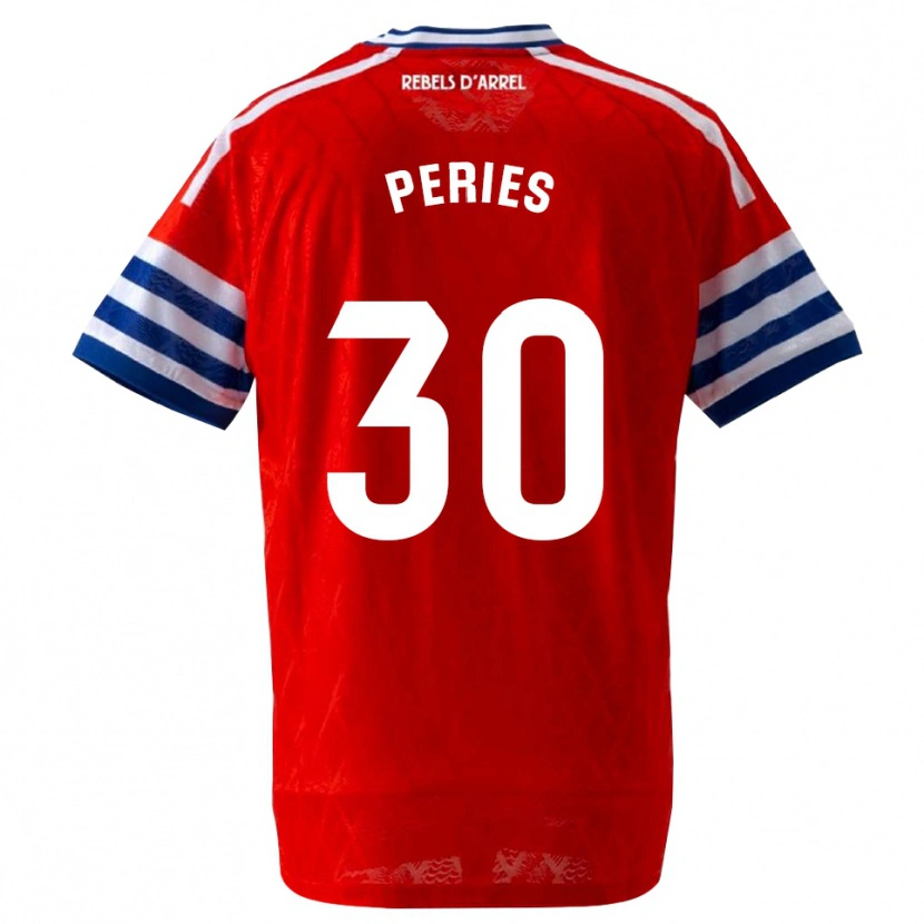 Danxen Bambino Maglia Jan Peries #30 Blu Reale Rosso Kit Gara Away 2026/27 Maglietta