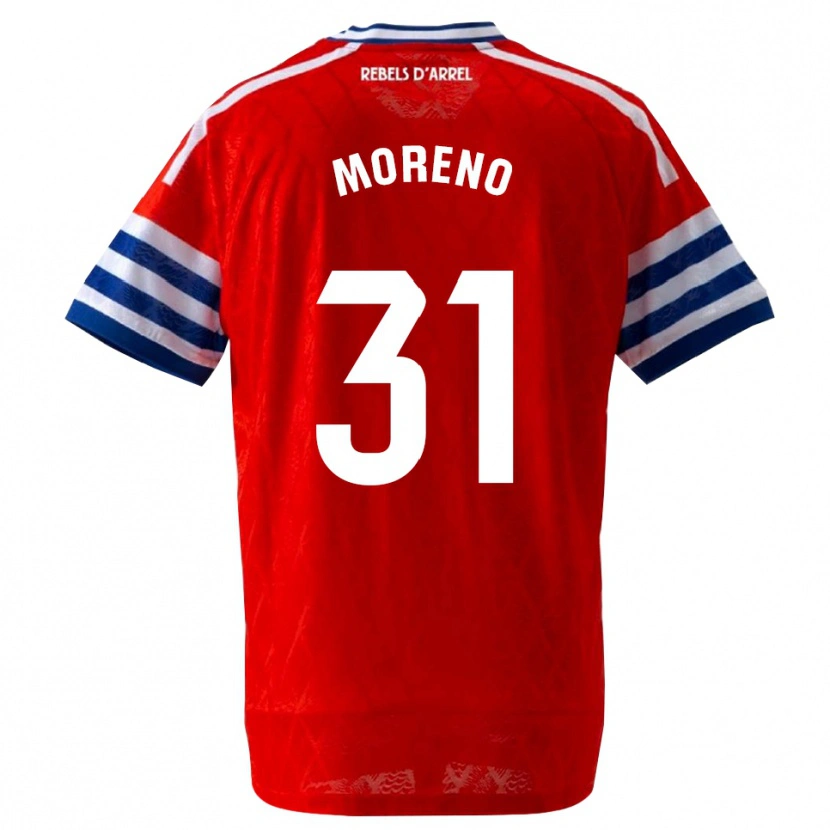 Danxen Bambino Maglia Jan Moreno #31 Blu Reale Rosso Kit Gara Away 2026/27 Maglietta