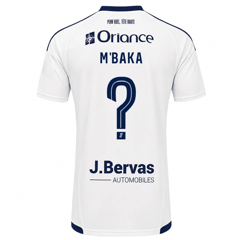 Danxen Bambino Maglia Sacha M'baka #0 Navy Bianco Kit Gara Away 2026/27 Maglietta