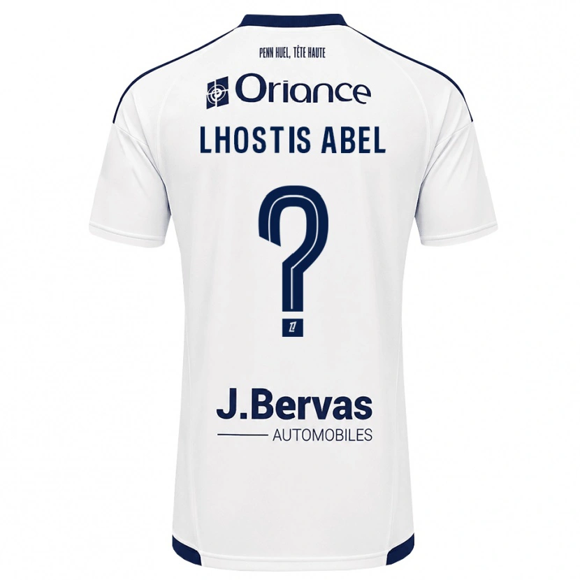 Danxen Bambino Maglia Melyne Lhostis Abel #0 Navy Bianco Kit Gara Away 2026/27 Maglietta