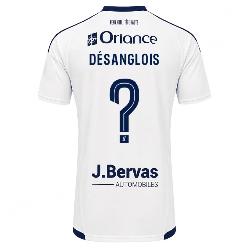 Danxen Bambino Maglia Alice Désanglois #0 Navy Bianco Kit Gara Away 2026/27 Maglietta