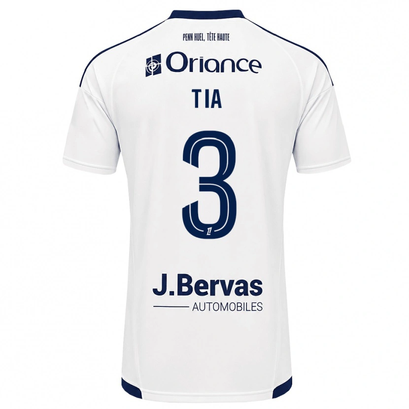 Danxen Bambino Maglia Davy Tia #3 Navy Bianco Kit Gara Away 2026/27 Maglietta