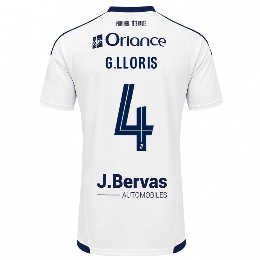 Danxen Bambino Maglia Gautier Lloris #4 Navy Bianco Kit Gara Away 2026/27 Maglietta