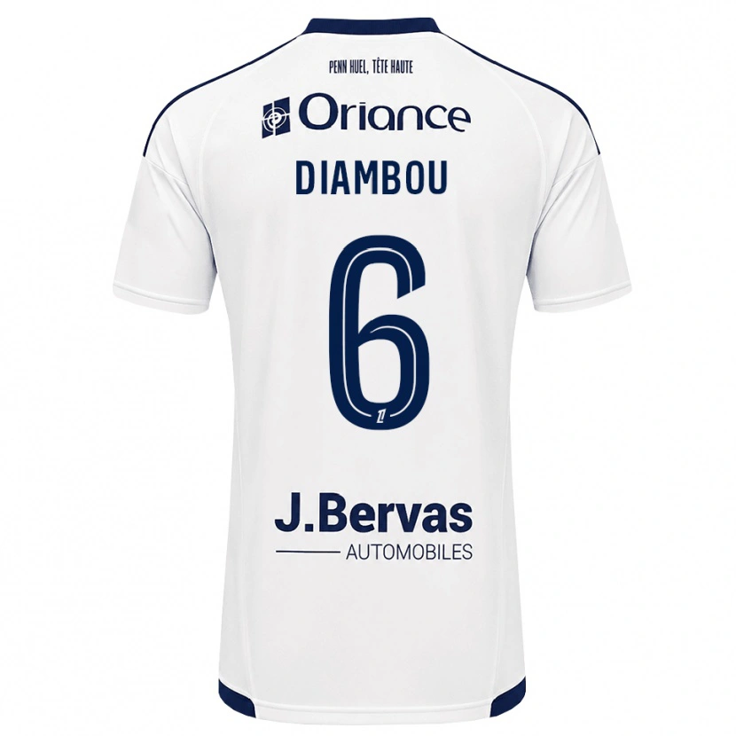 Danxen Bambino Maglia Mamady Diambou #6 Navy Bianco Kit Gara Away 2026/27 Maglietta