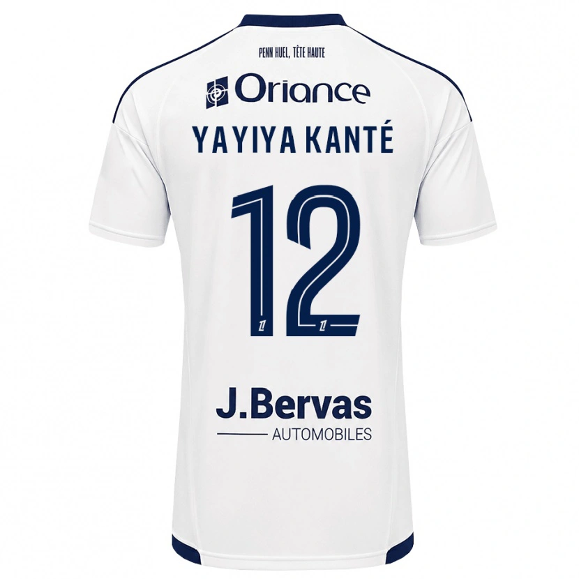 Danxen Bambino Maglia Ibrahim Yayiya Kanté #12 Navy Bianco Kit Gara Away 2026/27 Maglietta