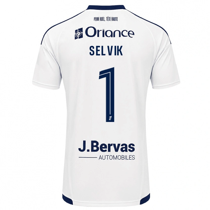 Danxen Bambino Maglia Egil Selvik #1 Navy Bianco Kit Gara Away 2026/27 Maglietta