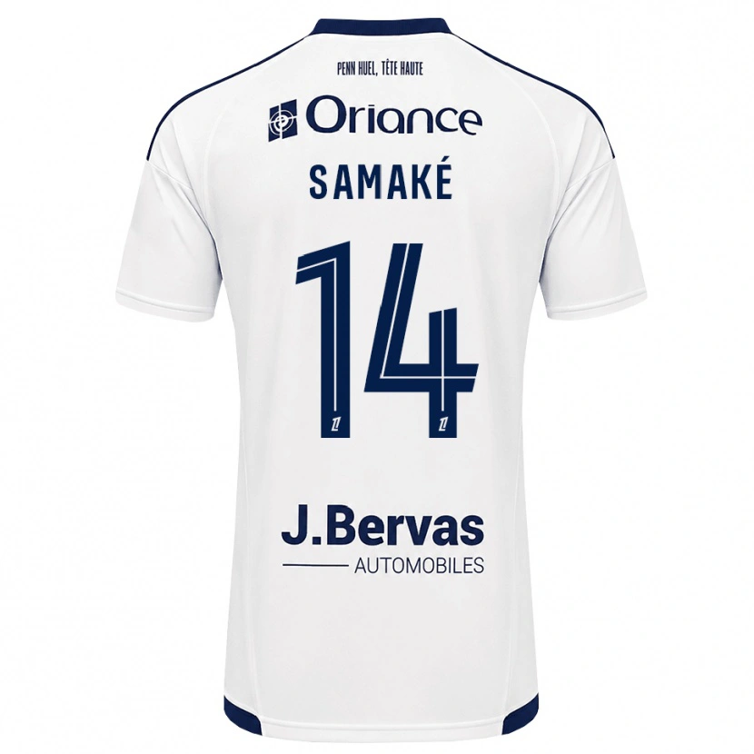 Danxen Bambino Maglia Abdoul Samaké #14 Navy Bianco Kit Gara Away 2026/27 Maglietta