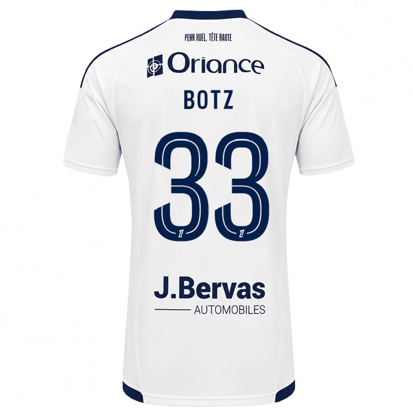 Danxen Bambino Maglia Léo Botz #33 Navy Bianco Kit Gara Away 2026/27 Maglietta