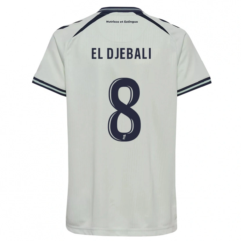 Danxen Bambino Maglia Rayan El Djebali #8 Blu Notte Bianco Kit Gara Away 2026/27 Maglietta