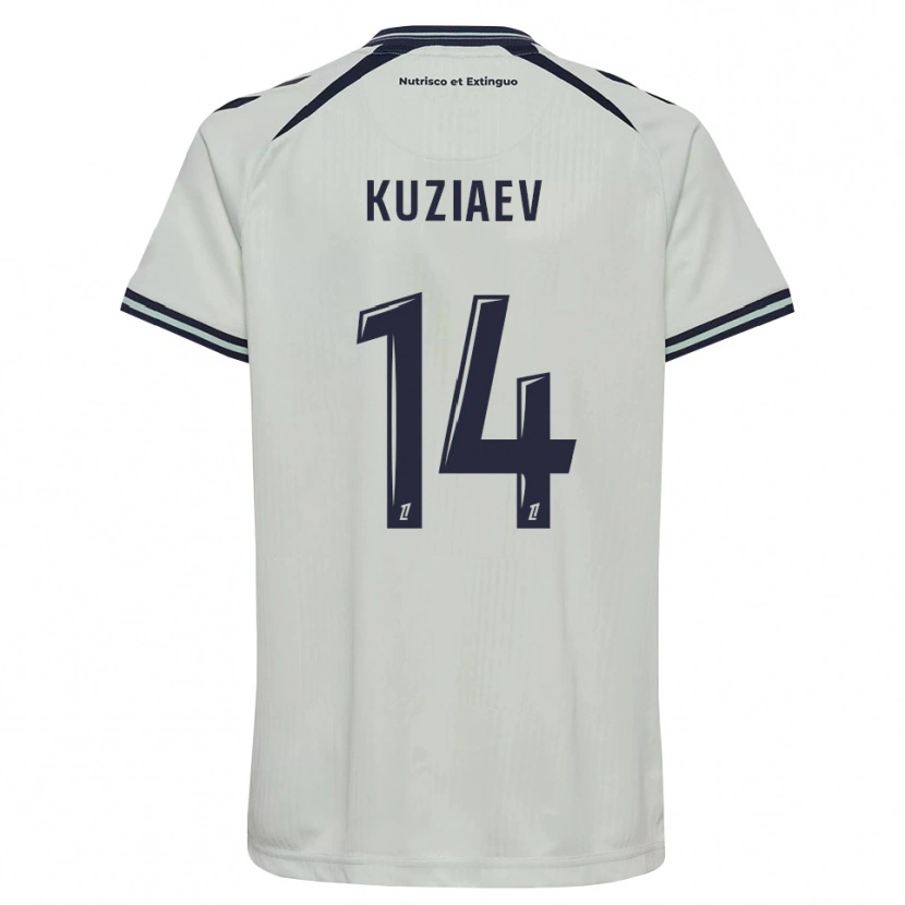 Danxen Bambino Maglia Daler Kuzyaev #14 Blu Notte Bianco Kit Gara Away 2026/27 Maglietta