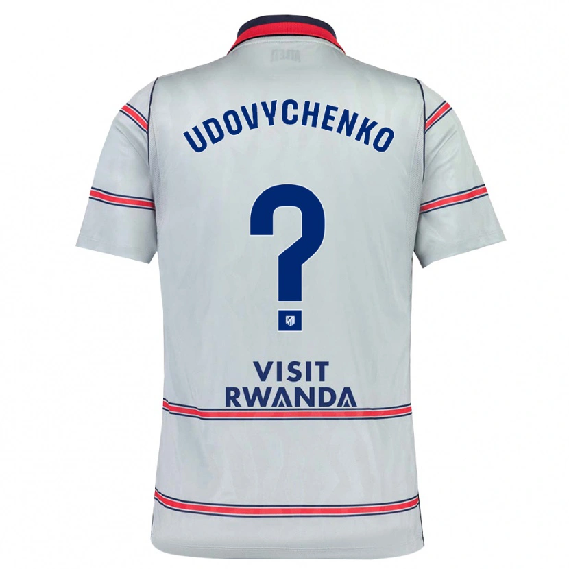 Danxen Bambino Maglia Glib Udovychenko #0 Grigio Rosso Blu Navy Kit Gara Third 2026/27 Maglietta