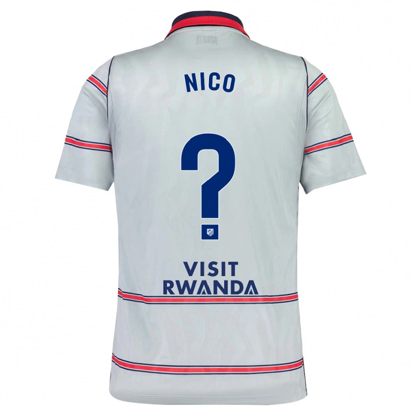 Danxen Bambino Maglia Nico Fernández #0 Grigio Rosso Blu Navy Kit Gara Third 2026/27 Maglietta