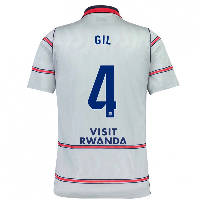 Danxen Bambino Maglia Miguel Gil #4 Grigio Rosso Blu Navy Kit Gara Third 2026/27 Maglietta