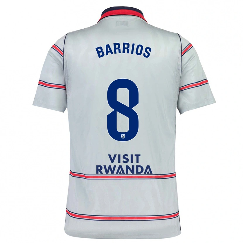 Danxen Bambino Maglia Pablo Barrios #8 Grigio Rosso Blu Navy Kit Gara Third 2026/27 Maglietta