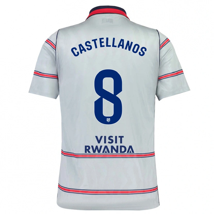Danxen Bambino Maglia Jorge Castellanos #8 Grigio Rosso Blu Navy Kit Gara Third 2026/27 Maglietta