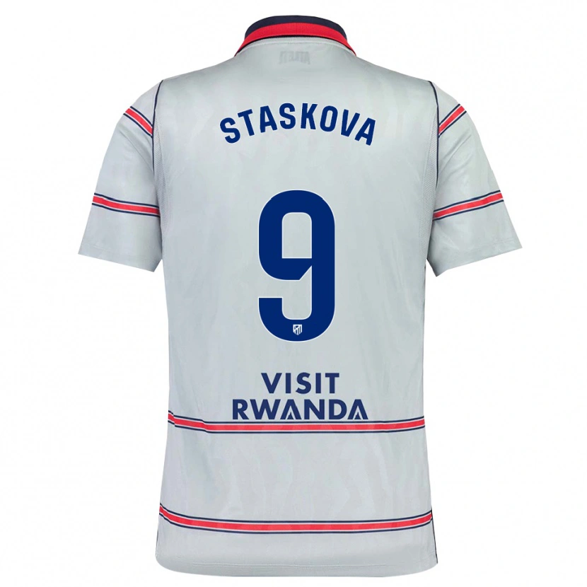 Danxen Bambino Maglia Andrea Staskova #9 Grigio Rosso Blu Navy Kit Gara Third 2026/27 Maglietta