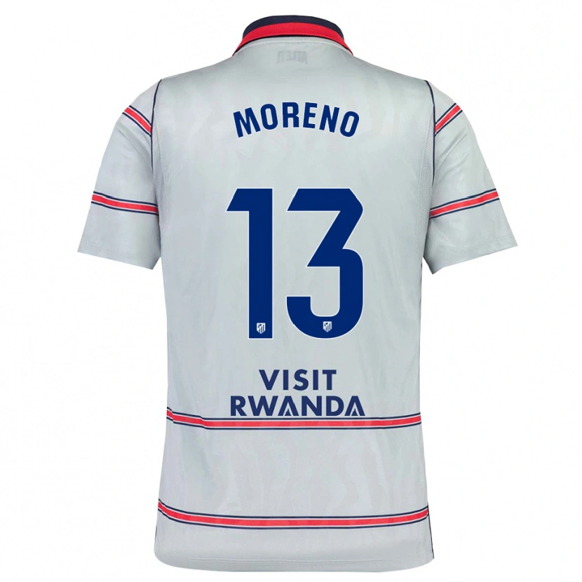 Danxen Bambino Maglia Álvaro Moreno #13 Grigio Rosso Blu Navy Kit Gara Third 2026/27 Maglietta
