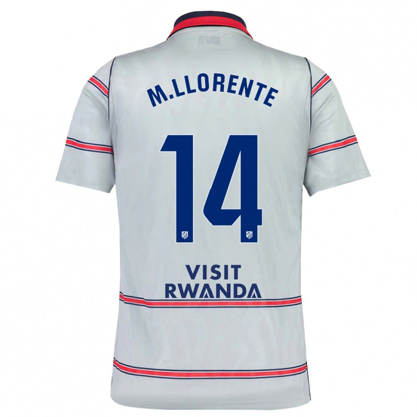 Danxen Bambino Maglia Marcos Llorente #14 Grigio Rosso Blu Navy Kit Gara Third 2026/27 Maglietta