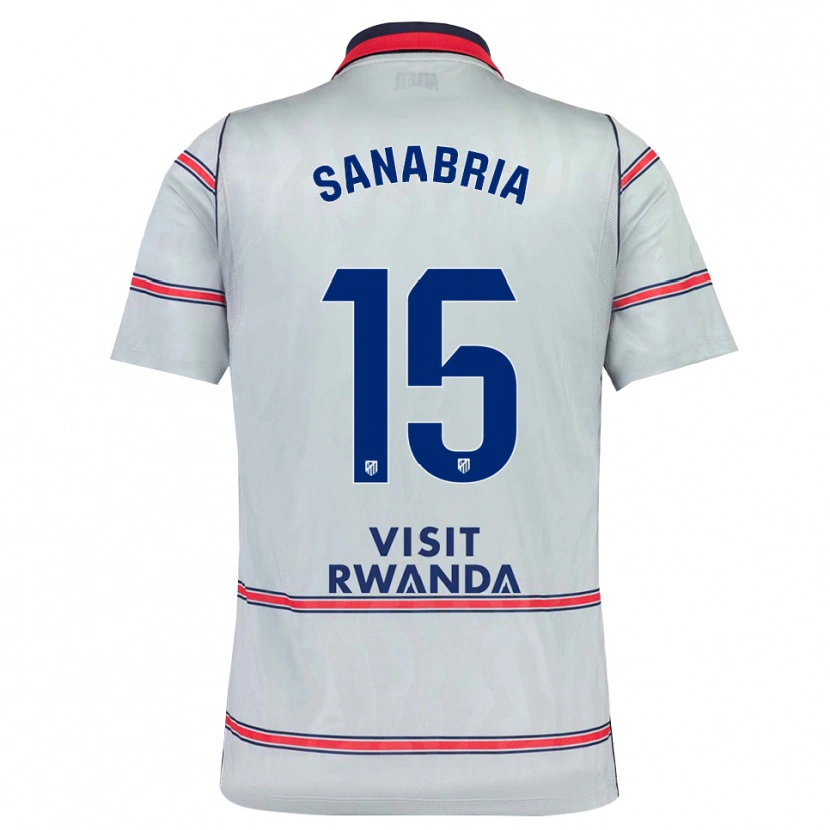 Danxen Bambino Maglia Juan Sanabria #15 Grigio Rosso Blu Navy Kit Gara Third 2026/27 Maglietta