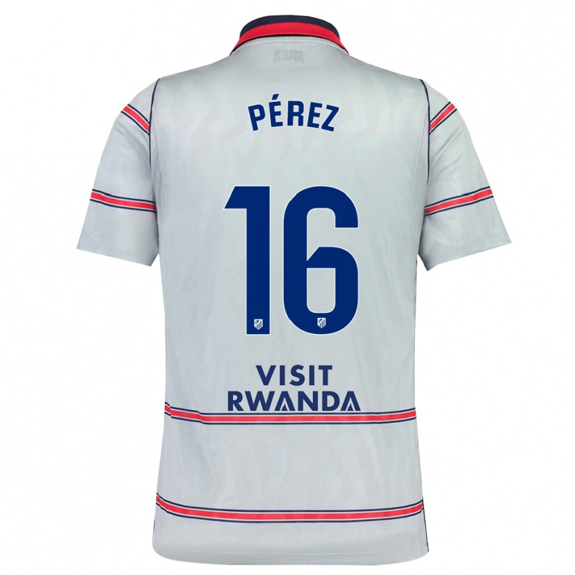 Danxen Bambino Maglia Dani Pérez #16 Grigio Rosso Blu Navy Kit Gara Third 2026/27 Maglietta