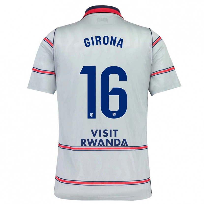 Danxen Bambino Maglia Raúl Girona #16 Grigio Rosso Blu Navy Kit Gara Third 2026/27 Maglietta