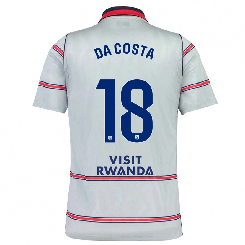 Danxen Bambino Maglia Mario Da Costa #18 Grigio Rosso Blu Navy Kit Gara Third 2026/27 Maglietta