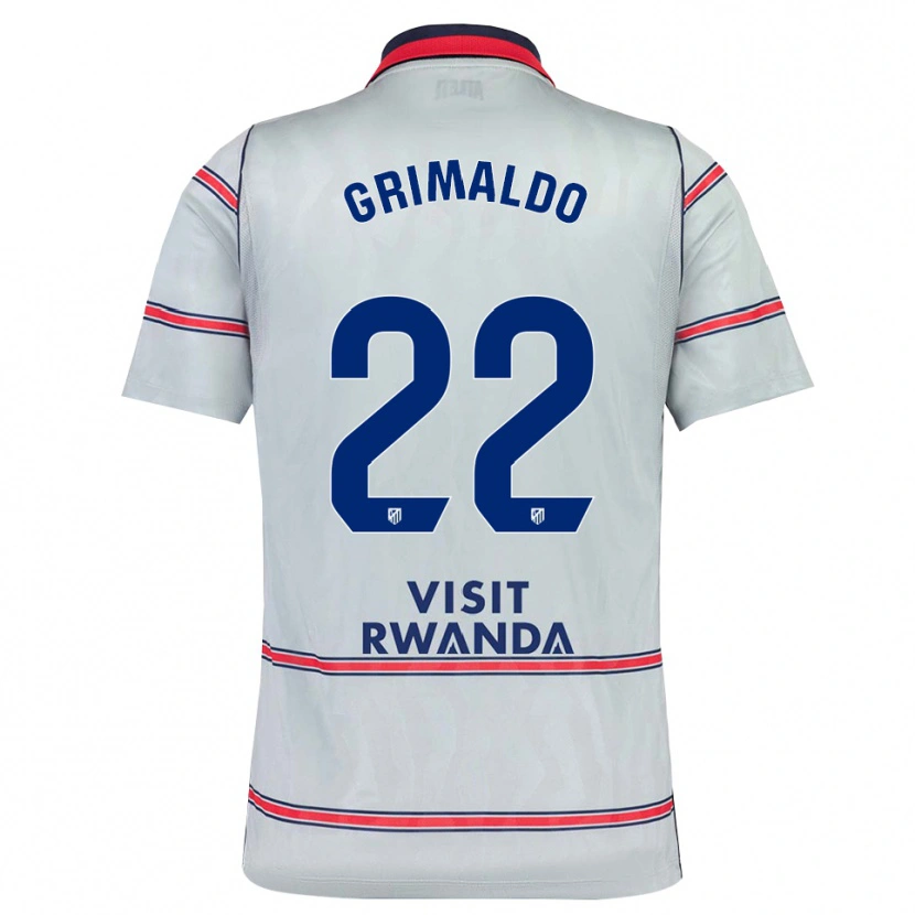 Danxen Bambino Maglia Alejandro Grimaldo #22 Grigio Rosso Blu Navy Kit Gara Third 2026/27 Maglietta