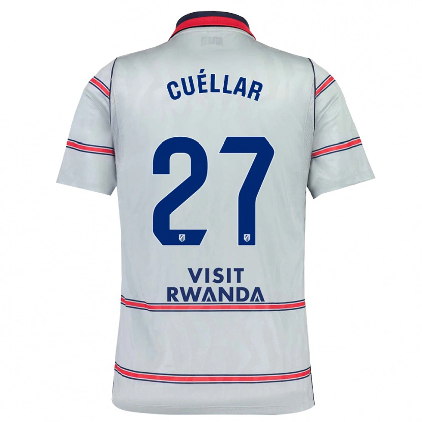 Danxen Bambino Maglia Martín Cuéllar #27 Grigio Rosso Blu Navy Kit Gara Third 2026/27 Maglietta