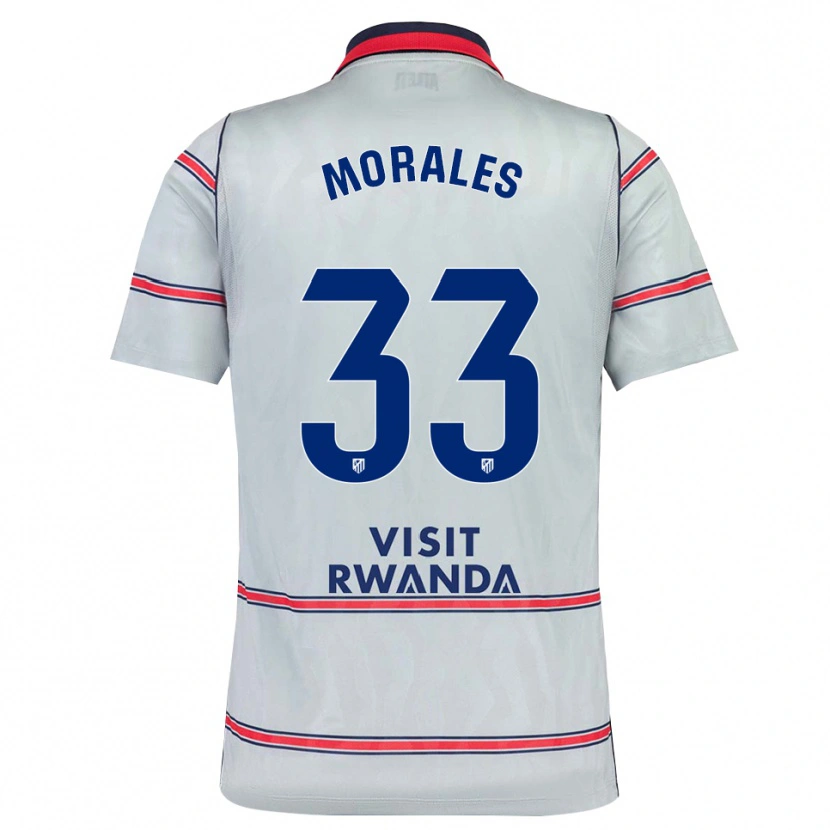 Danxen Bambino Maglia Luismi Morales #33 Grigio Rosso Blu Navy Kit Gara Third 2026/27 Maglietta
