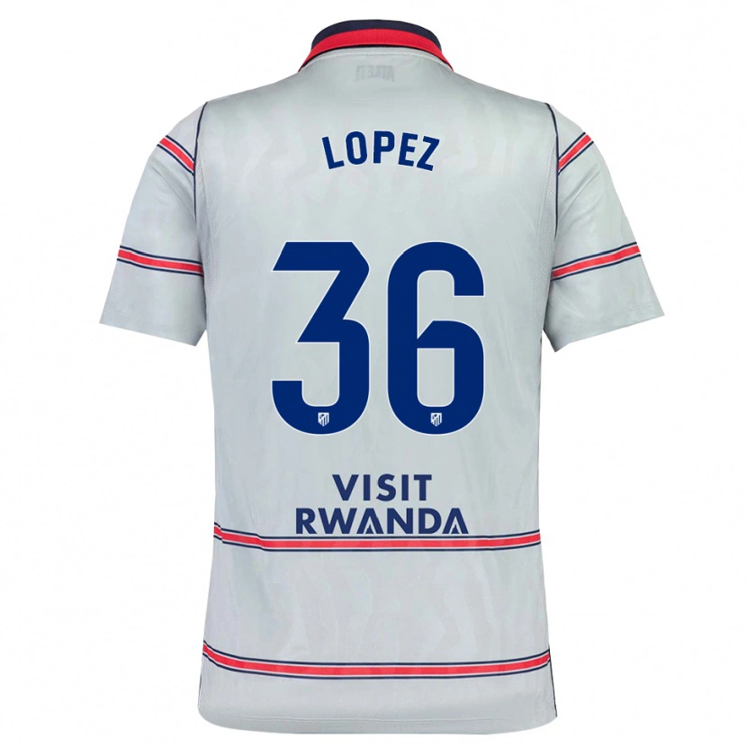 Danxen Bambino Maglia David Lopez #36 Grigio Rosso Blu Navy Kit Gara Third 2026/27 Maglietta