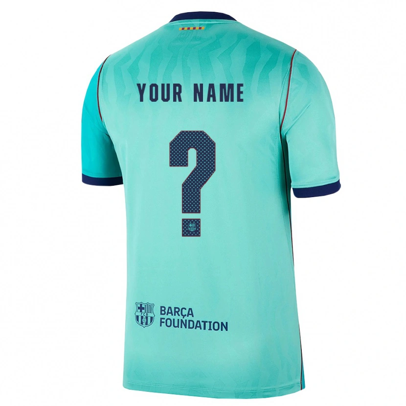 Danxen Bambino Maglia Il Tuo Nome #0 Acquamarina Turchese Scuro Blu Reale Kit Gara Third 2026/27 Maglietta