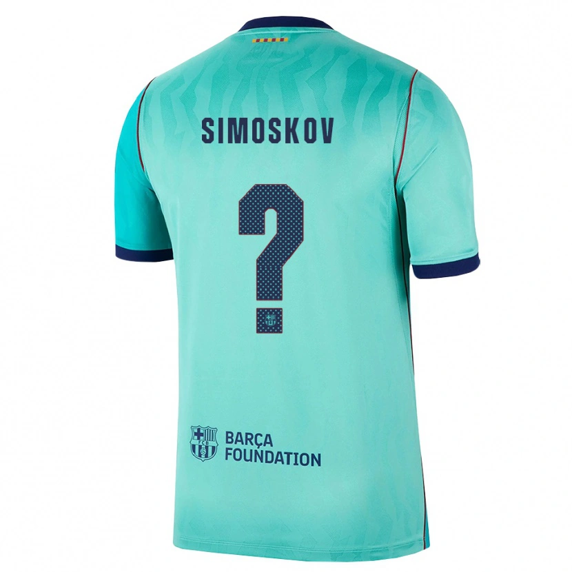 Danxen Bambino Maglia Aleksander Simoskov #0 Acquamarina Turchese Scuro Blu Reale Kit Gara Third 2026/27 Maglietta