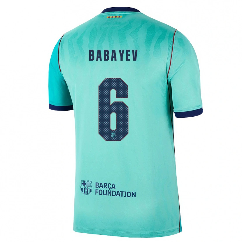 Danxen Bambino Maglia Ibrahim Babayev #6 Acquamarina Turchese Scuro Blu Reale Kit Gara Third 2026/27 Maglietta
