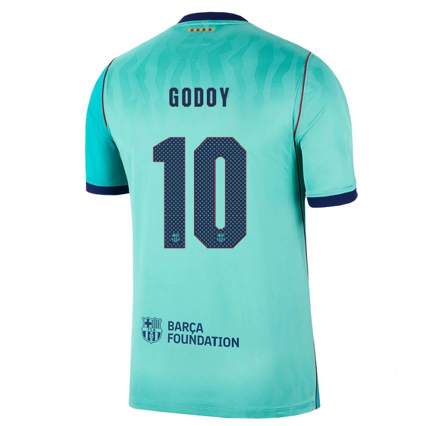 Danxen Bambino Maglia Alan Godoy #10 Acquamarina Turchese Scuro Blu Reale Kit Gara Third 2026/27 Maglietta