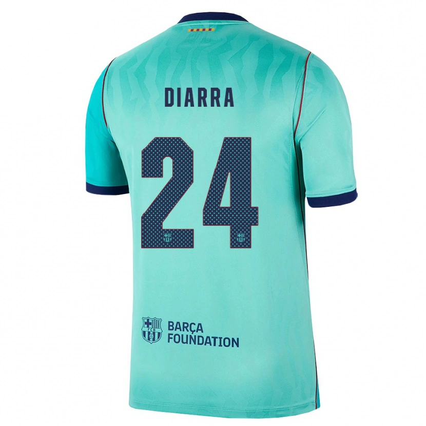 Danxen Bambino Maglia Ibrahim Diarra #24 Acquamarina Turchese Scuro Blu Reale Kit Gara Third 2026/27 Maglietta