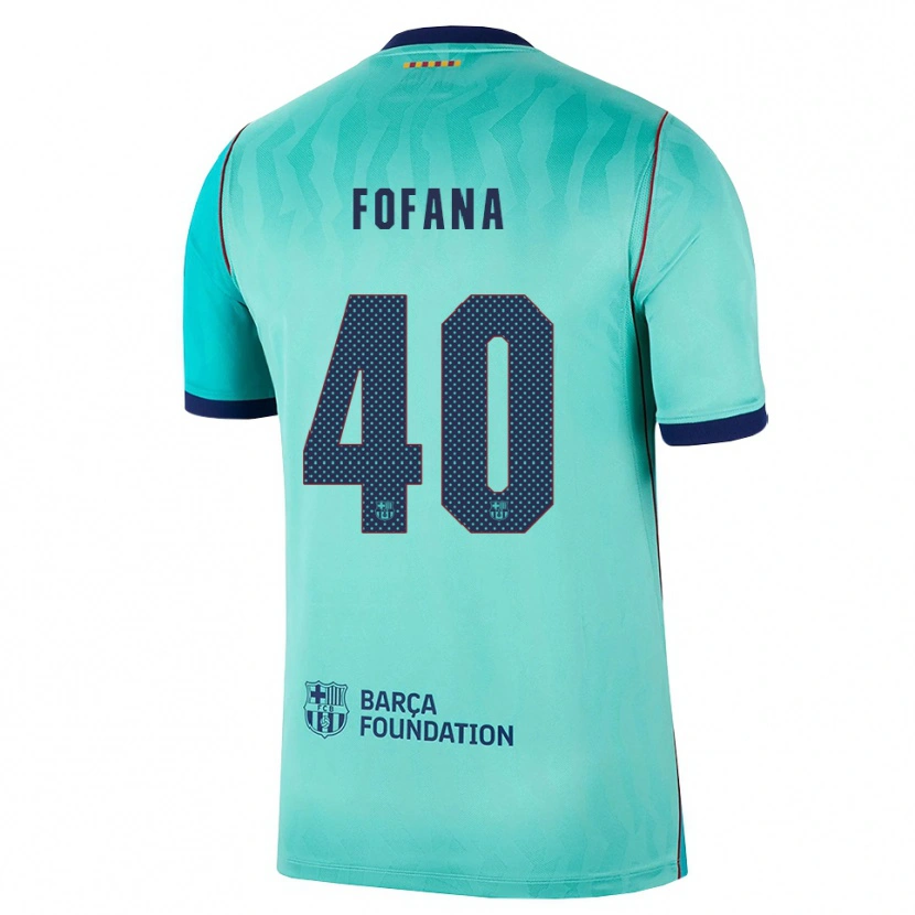 Danxen Bambino Maglia Nuhu Fofana #40 Acquamarina Turchese Scuro Blu Reale Kit Gara Third 2026/27 Maglietta