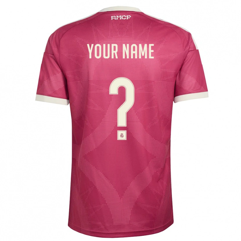Danxen Bambino Maglia Il Tuo Nome #0 Rosso Viola Pallido Bianco Kit Gara Third 2026/27 Maglietta