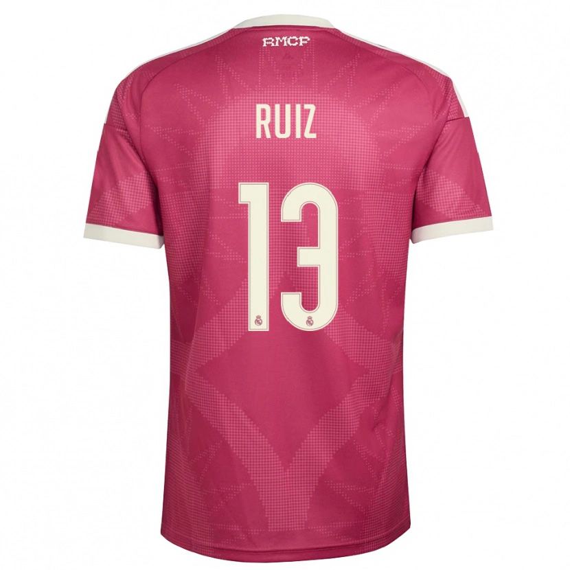 Danxen Bambino Maglia Guillermo Ruiz #13 Rosso Viola Pallido Bianco Kit Gara Third 2026/27 Maglietta