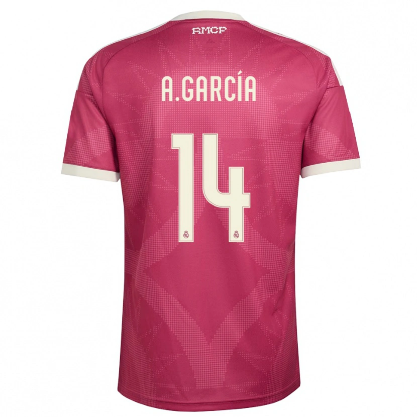 Danxen Bambino Maglia Aimar García #14 Rosso Viola Pallido Bianco Kit Gara Third 2026/27 Maglietta