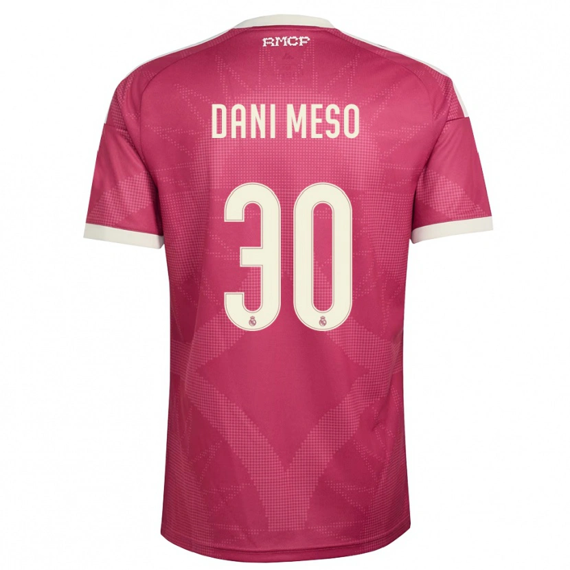 Danxen Bambino Maglia Daniel Mesonero #30 Rosso Viola Pallido Bianco Kit Gara Third 2026/27 Maglietta