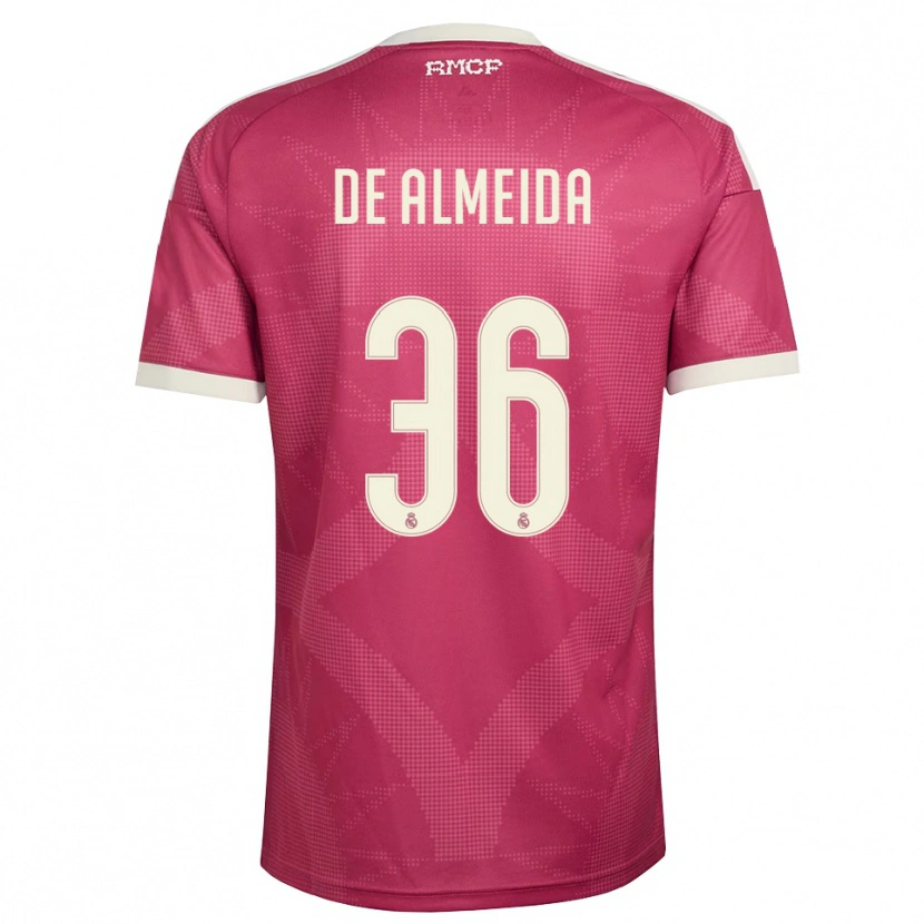 Danxen Bambino Maglia Paulo De Almeida #36 Rosso Viola Pallido Bianco Kit Gara Third 2026/27 Maglietta