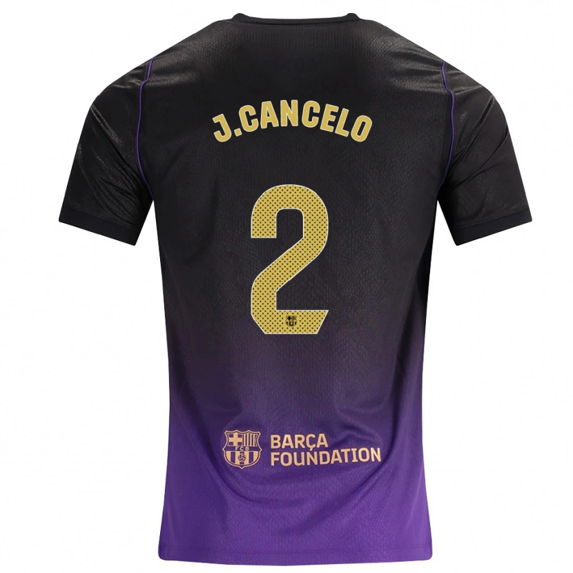 Danxen Bambino Maglia João Cancelo #2 Viola Giallo Nero Kit Gara Away 2026/27 Maglietta