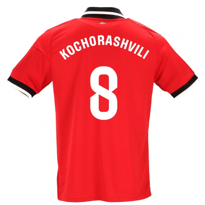 Danxen Uomo Maglia Giorgi Kochorashvili #8 Nero Bianco Rosso Kit Gara Away 2026/27 Maglietta