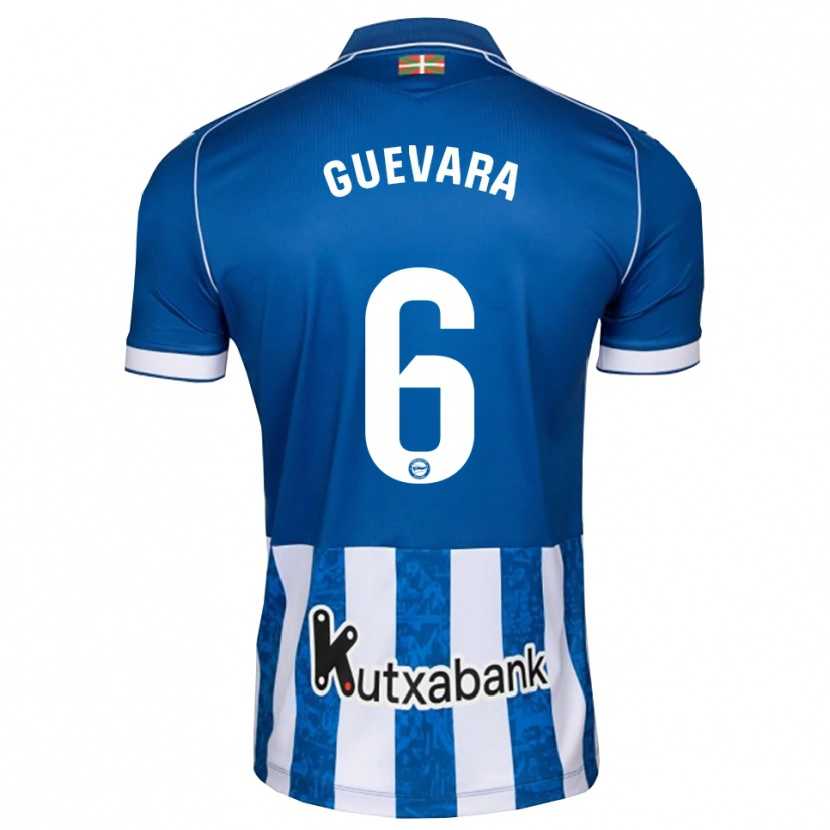 Danxen Uomo Maglia Ander Guevara #6 Blu Bianco Nero Kit Gara Home 2026/27 Maglietta