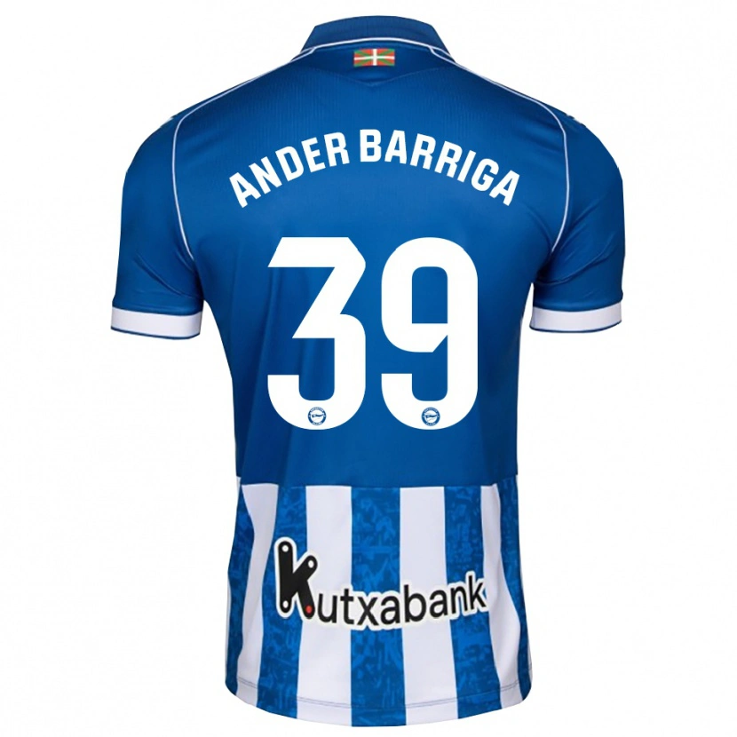 Danxen Uomo Maglia Jon Ander Barriga #39 Blu Bianco Nero Kit Gara Home 2026/27 Maglietta