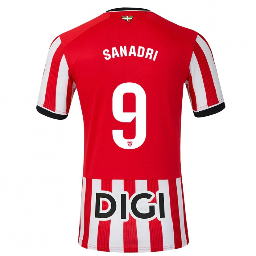 Danxen Uomo Maglia Marta San Adrián Rocandio #9 Rosso Nero Bianco Kit Gara Home 2026/27 Maglietta