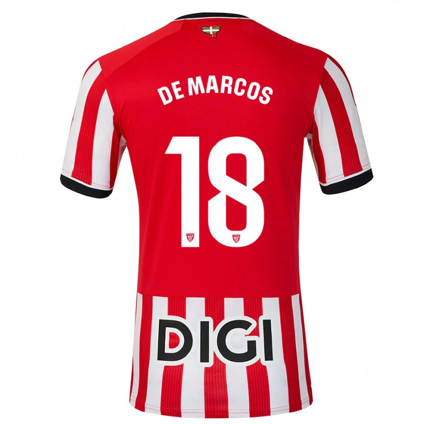 Danxen Uomo Maglia Oscar De Marcos #18 Rosso Nero Bianco Kit Gara Home 2026/27 Maglietta